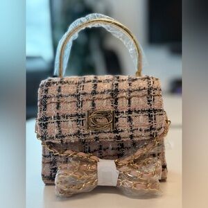 NWT BeBe Kamala Top Handle Tweed Crossbody